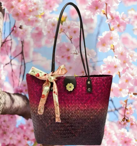 Pink Bloom Woven Bag