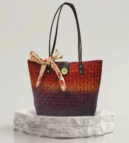 Bold Red Woven Bag