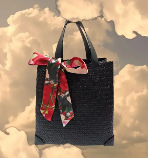 Midnight Bloom Woven Bag