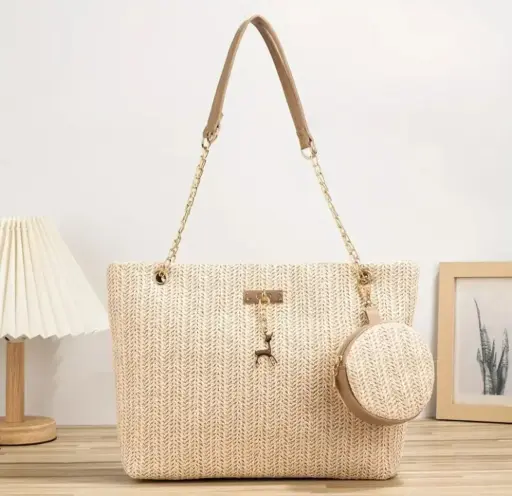 Reindeer Charm Mini Woven Bag